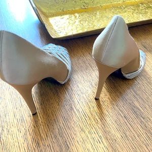 Ralph Lauren champagne colored sequin pumps. 7.5. Never worn.